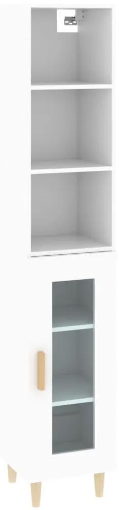 Dulap inalt, alb, 34,5x34x180 cm, lemn prelucrat 1, Alb, 1 glass door