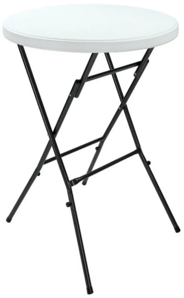 Casaria Masă de petrecere din plastic LYDA, Ø72x110cm, alb