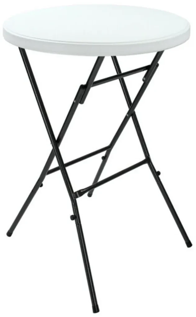 Casaria Masă de petrecere din plastic LYDA, Ø72x110cm, alb