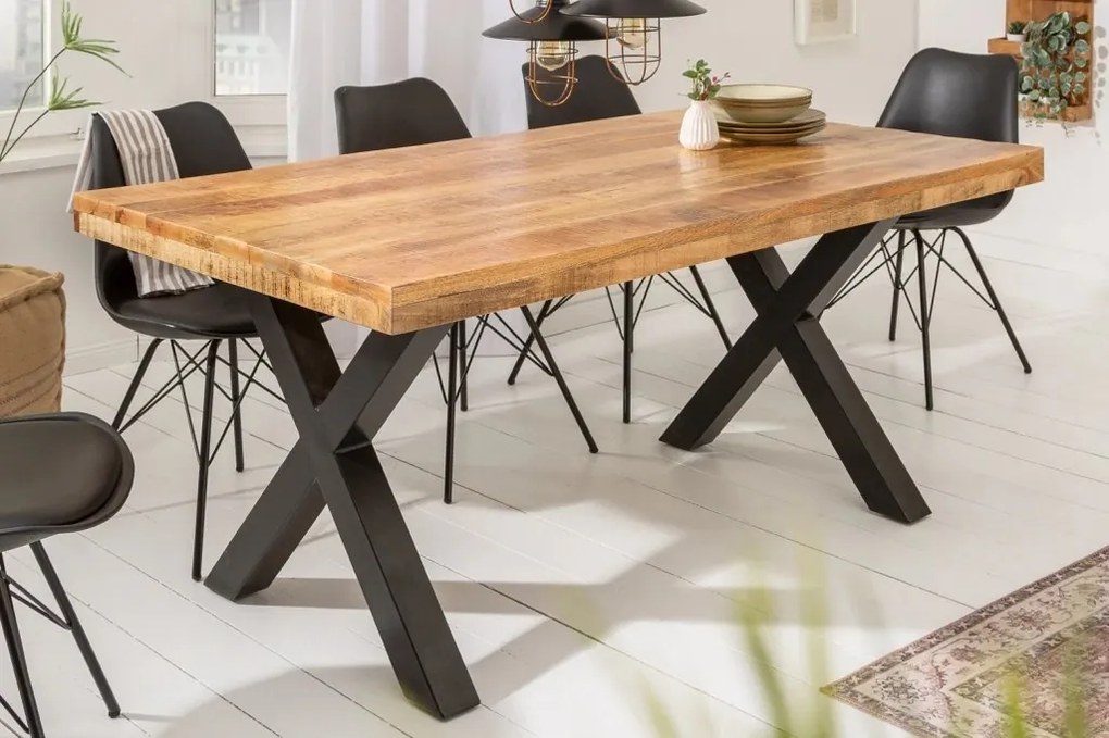 Masa design industrial Iron Craft 160cm Mango
