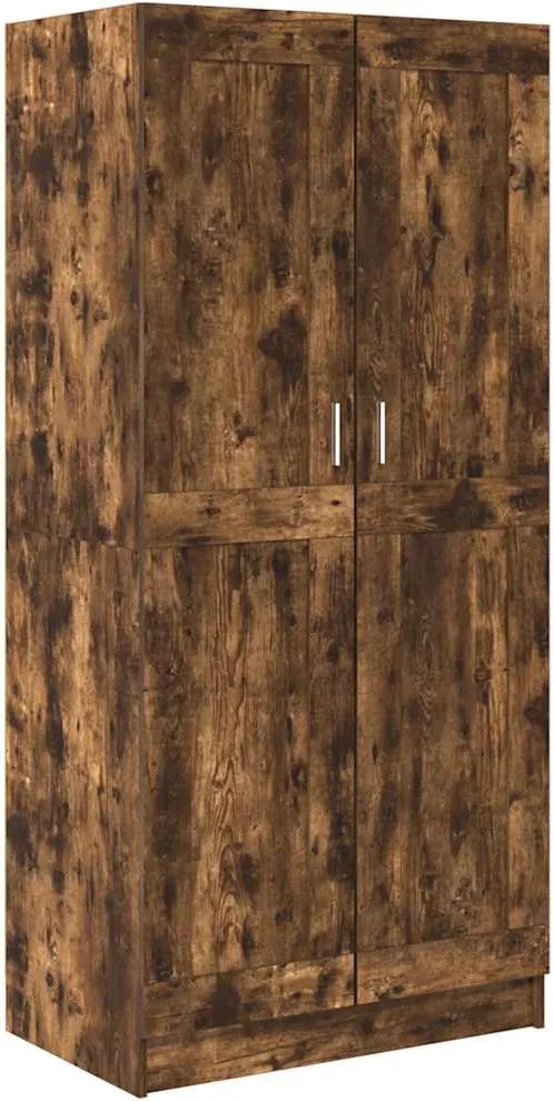 vidaXL Șifonier, stejar fumuriu, 82,5x51,5x180 cm, lemn prelucrat
