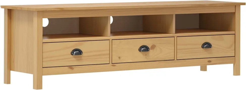 vidaXL Comodă TV Hill, maro miere, 158x40x47 cm, lemn masiv de pin