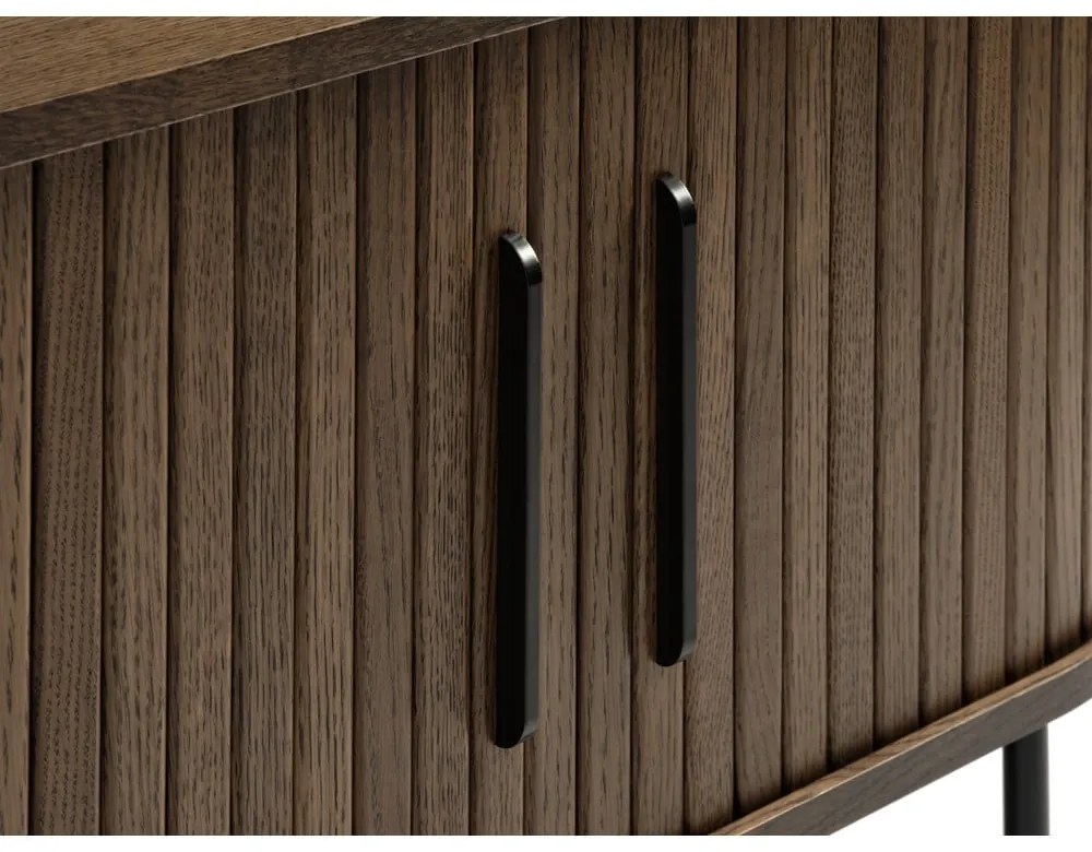 Masă TV maro cu aspect de lemn de stejar 120x56 cm Nola – Unique Furniture