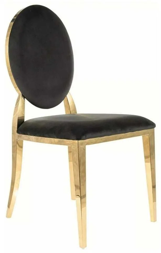 Scaun de bucătărie Capo Velvet, negru / auriu