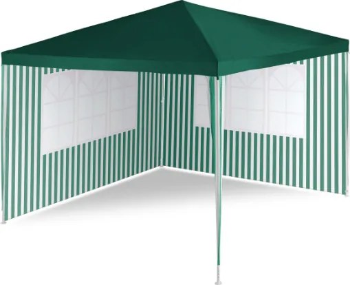 Cort de petrecere în grădină - verde 3 x 3 m + 2 pereți late