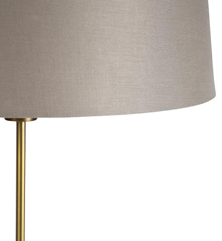 Lampă de podea din bronz cu abajur din in taupe de 45 cm reglabil - Parte