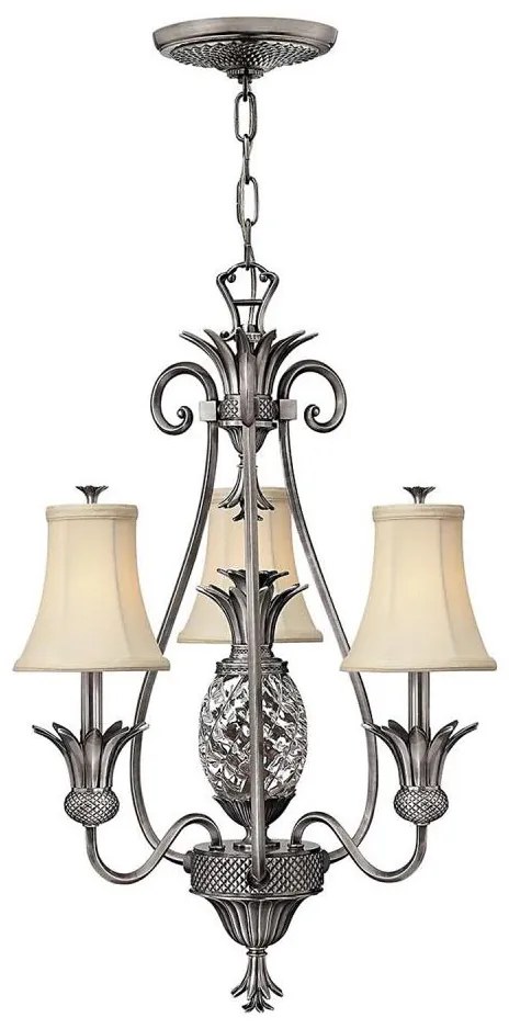 Lustră pe lanț Hinkley HK-PLANT3-PL PLANTATION 4xE14/40W/230V argintiu