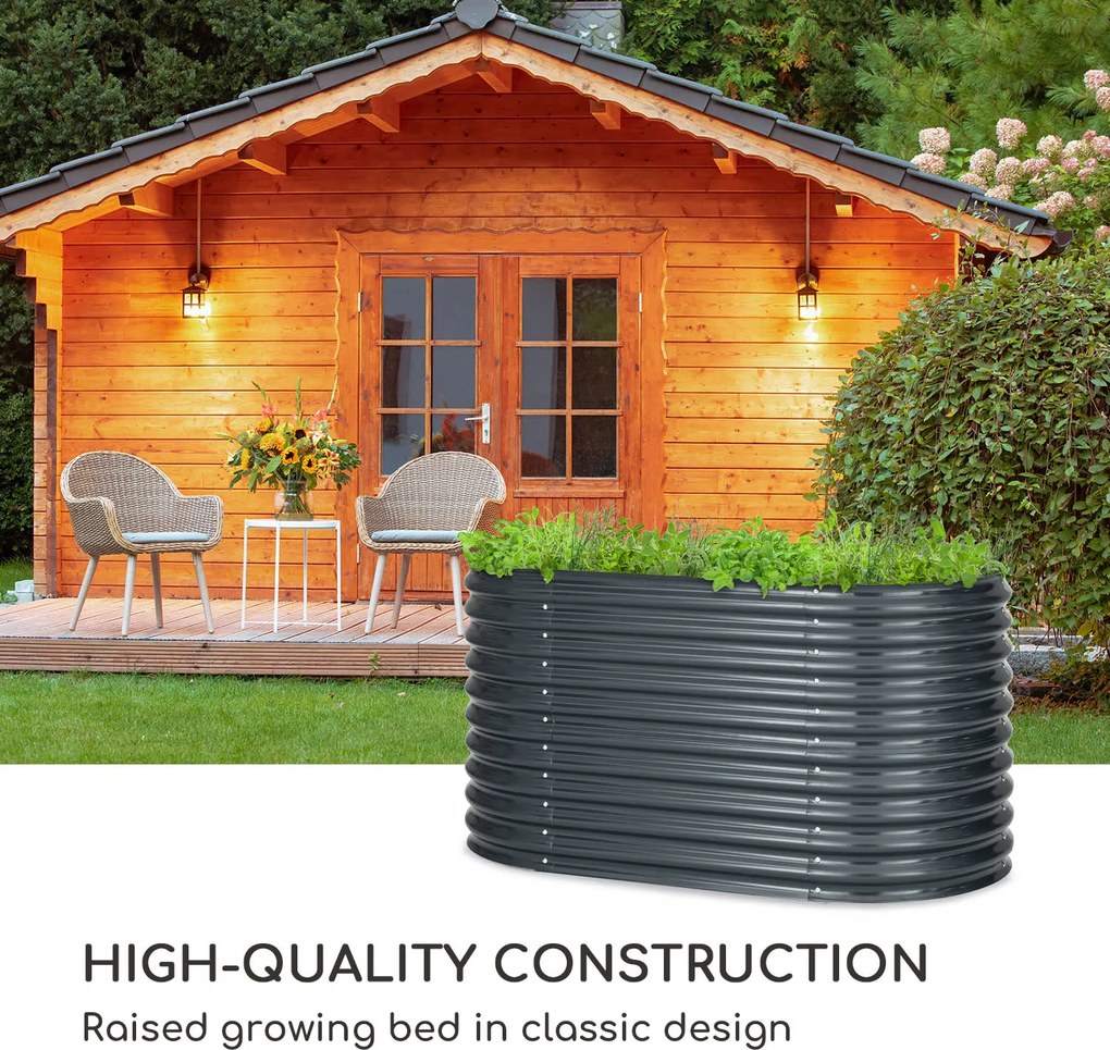 Blumfeldt High Grow, pat ridicat, 160 x 80 x 80 cm, tablă ondulată, ușor de asamblat