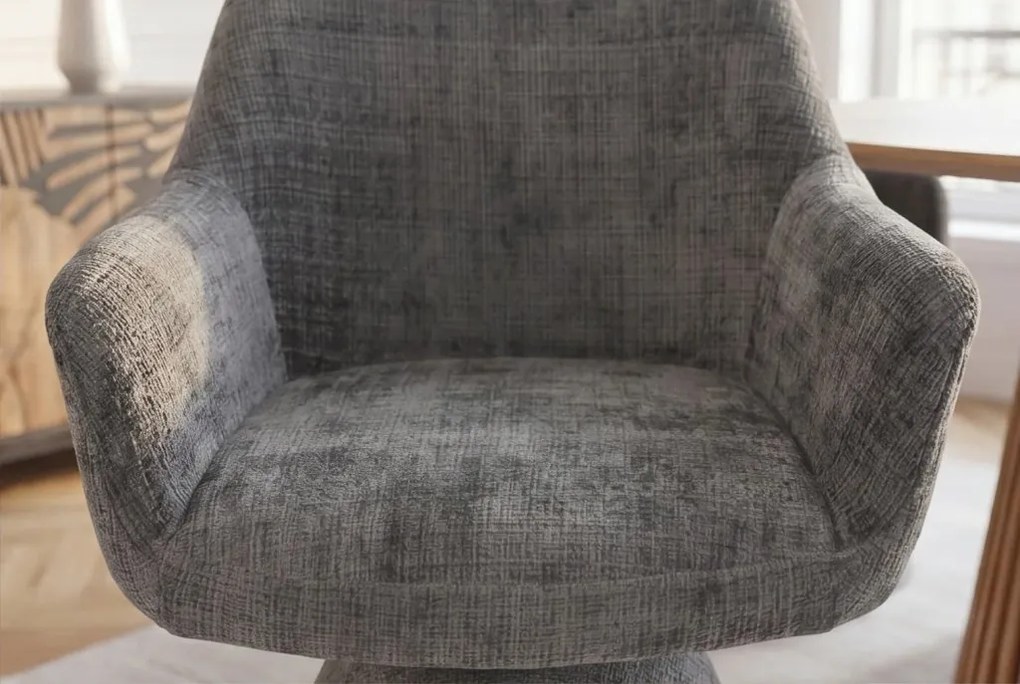 Scaun pivotant AMBIENTO tesatura Chenille gri