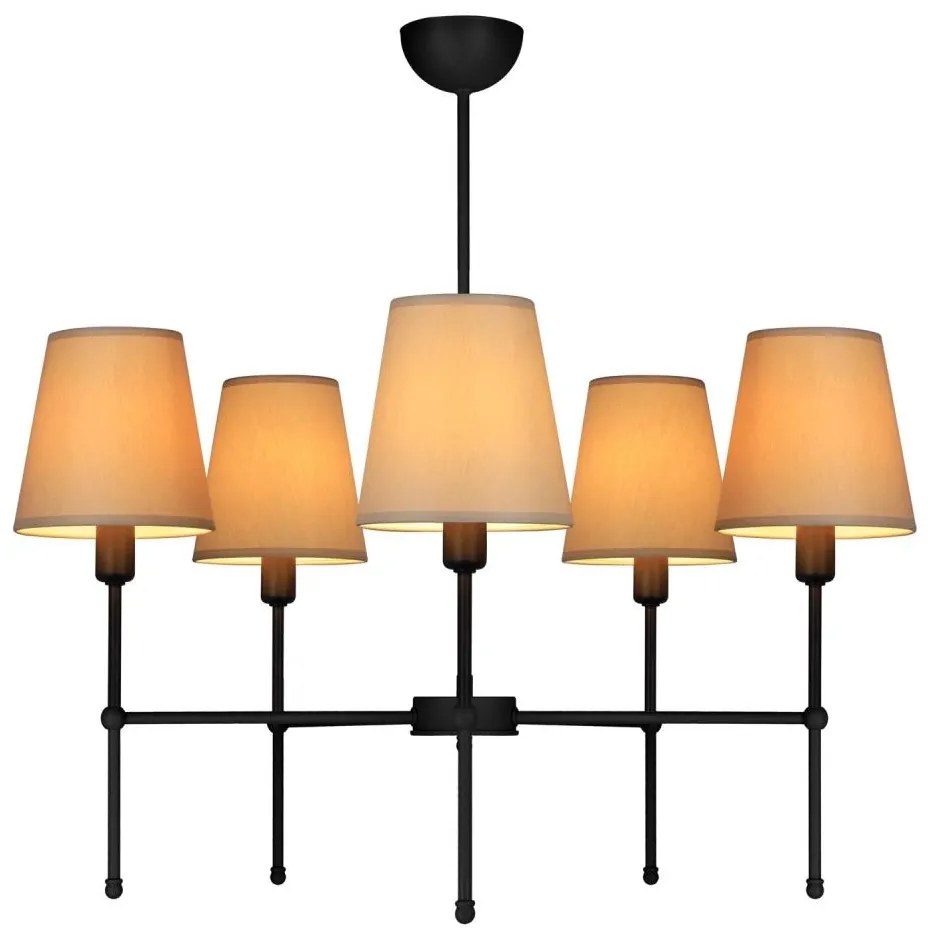 Lustră pe tijă MADELA 5xE14/40W/230V bej/neagră