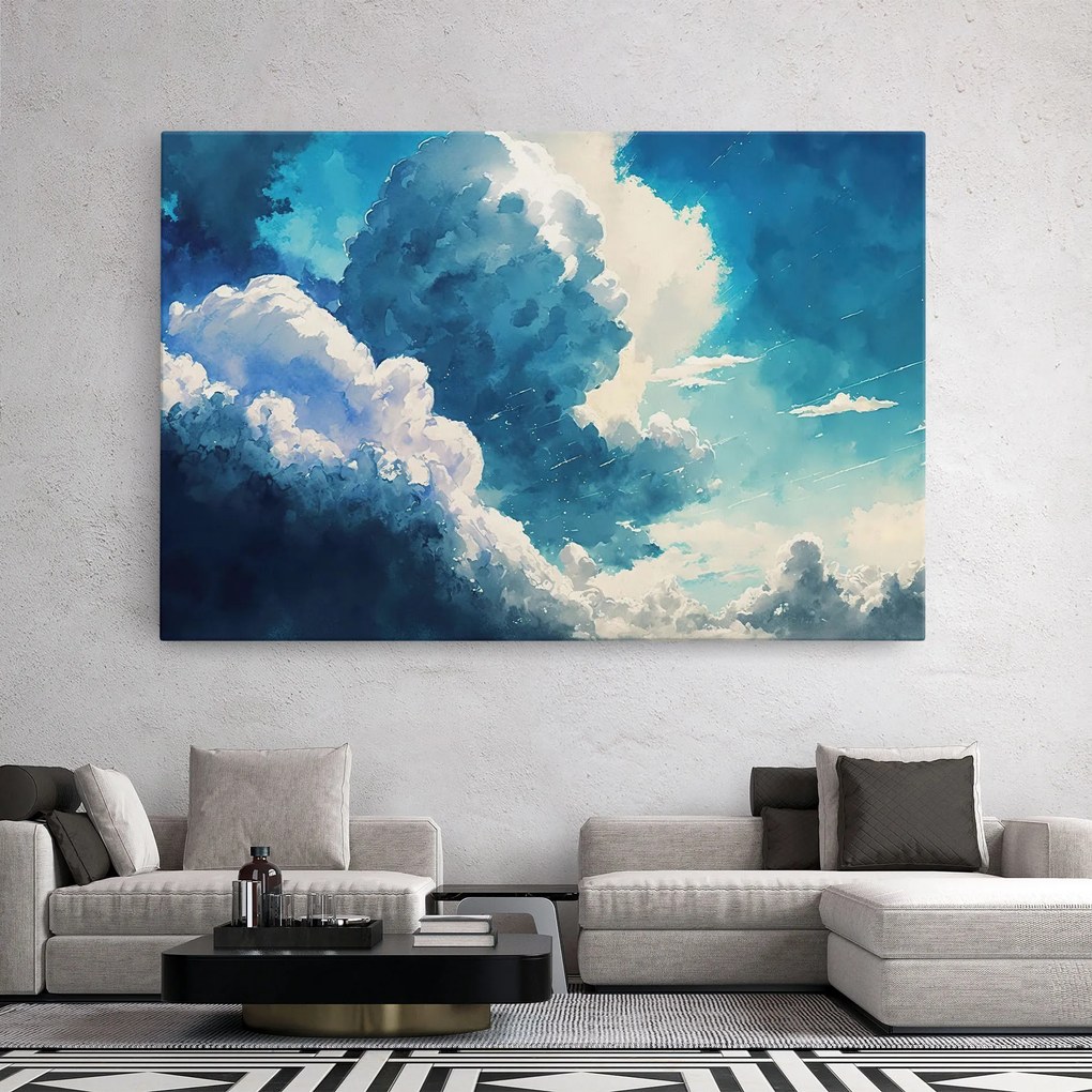 Tablou Canvas, 50x70cm, Dormitor si Living, Peisaje, Nori, White Blue Clouds Art