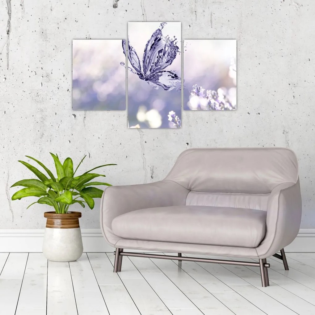 Tablou - Fluture și lavandă (90x60 cm)