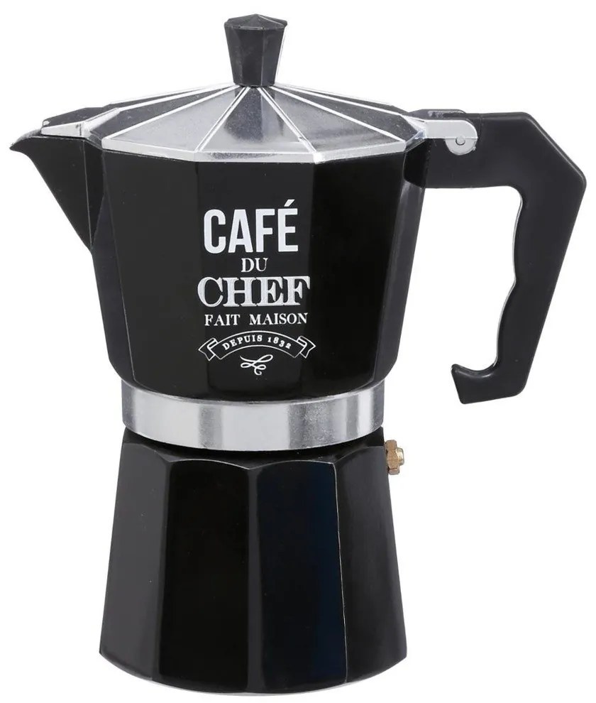 Cafetiera din aluminiu, Negru, 1,4 L