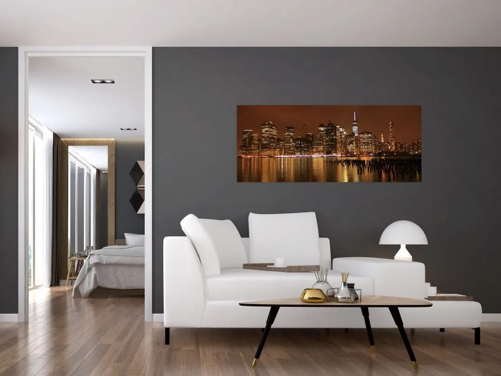 Tablou orașului nocturn (120x50 cm)