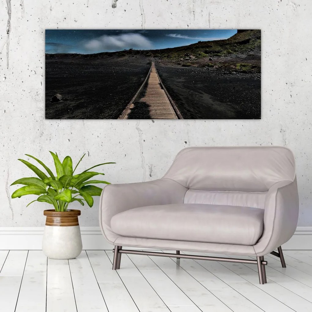 Tablou drumul de lemn în amurg (120x50 cm)