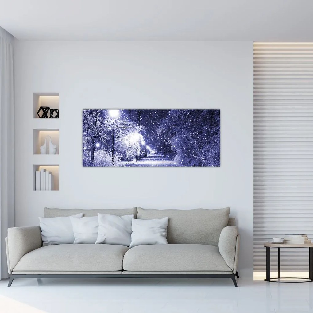 Tablou - Noaptea magică de iarnă (120x50 cm)