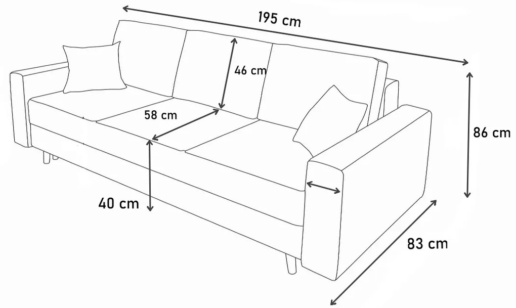Supermobel Canapea BOSS, 195x81, microfibră 43/10