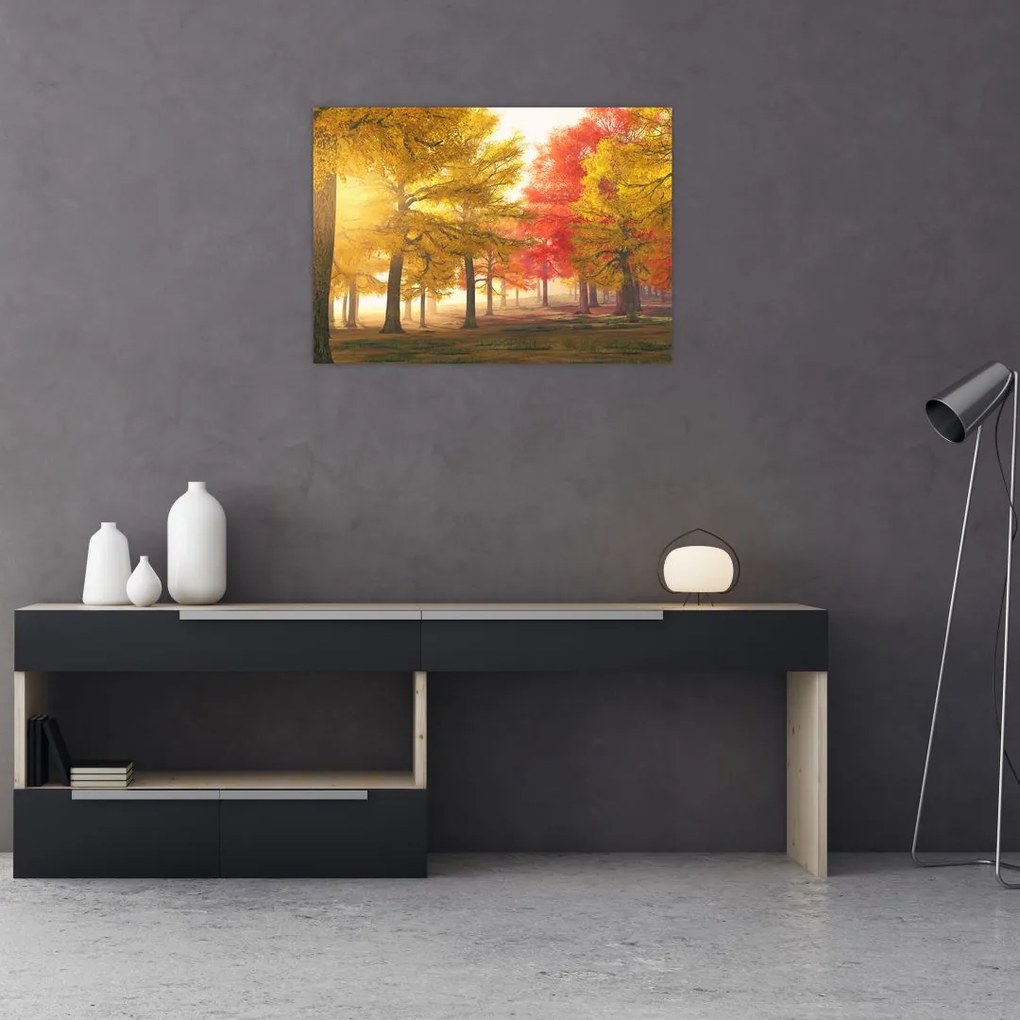 Tablou cu copaci toamna (70x50 cm)