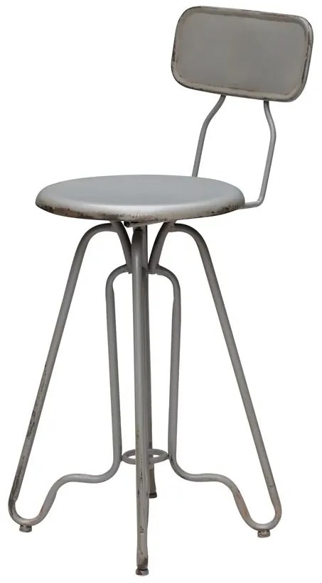 Scaun de bar, din metal, cu aspect vintage Valery