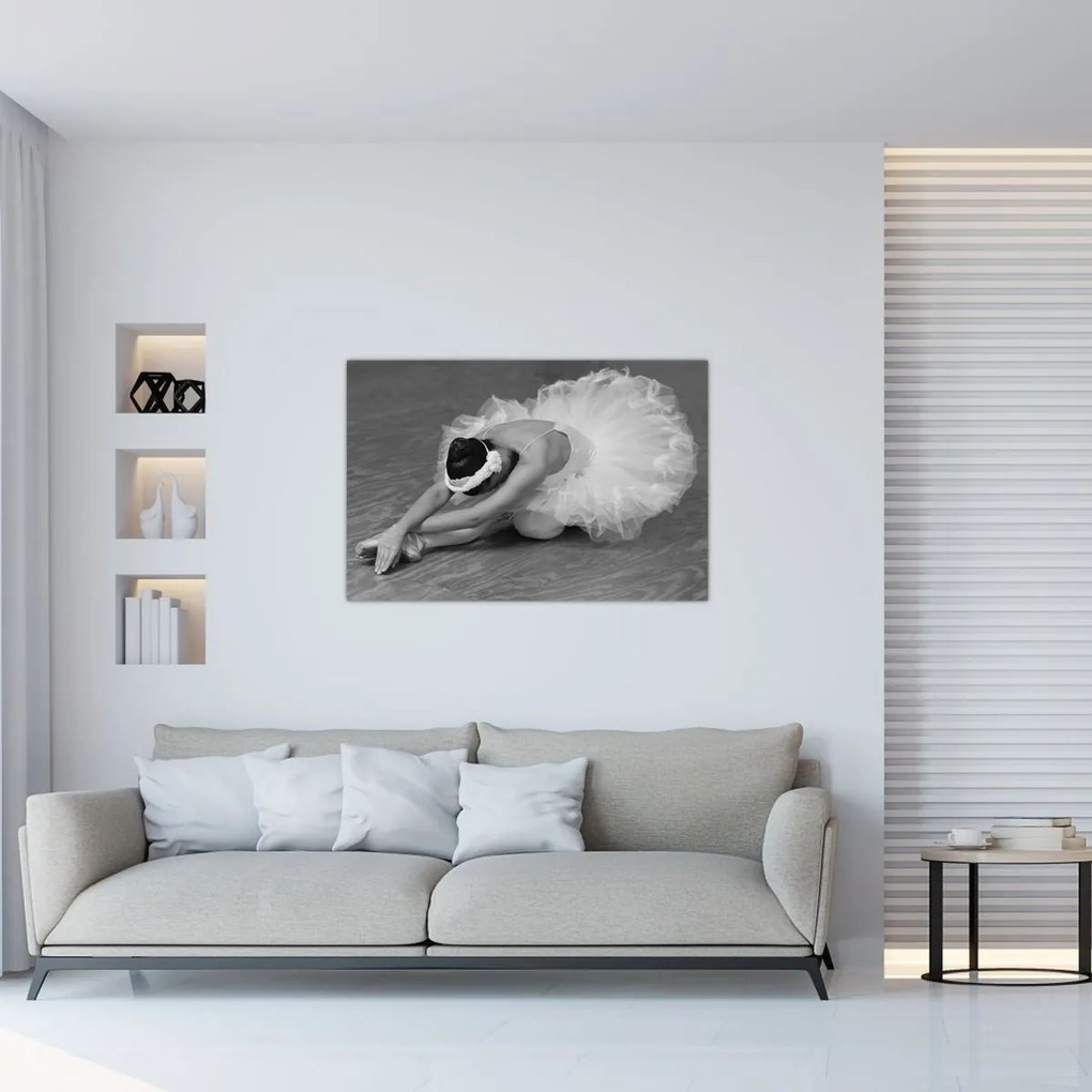 Tablou - Balerină, alb-negru (90x60 cm)