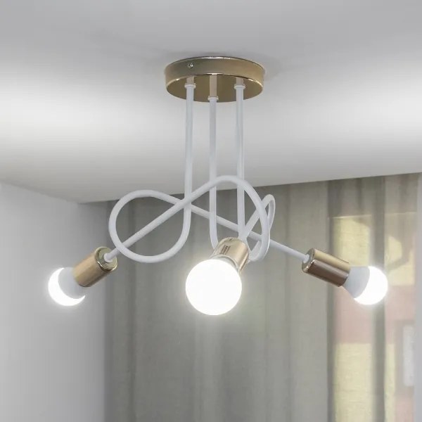 Lustră aplicată OXFORD 3xE27/15W/230V aurie/albă