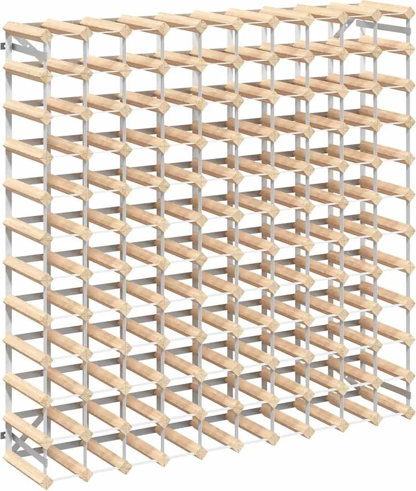 vidaXL Suport sticle de vin pentru 120 sticle, lemn masiv de pin