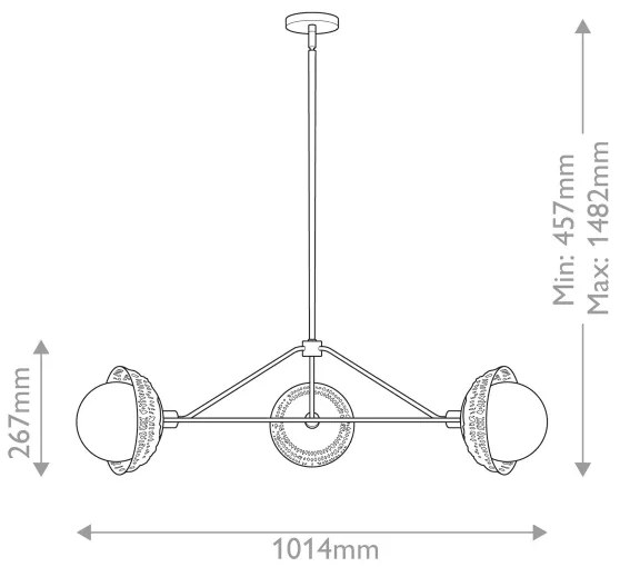 Alora Mood ALM-PERTH3-GD - Lustra PERTH pe tijă 3xE14/40W/230V auriu