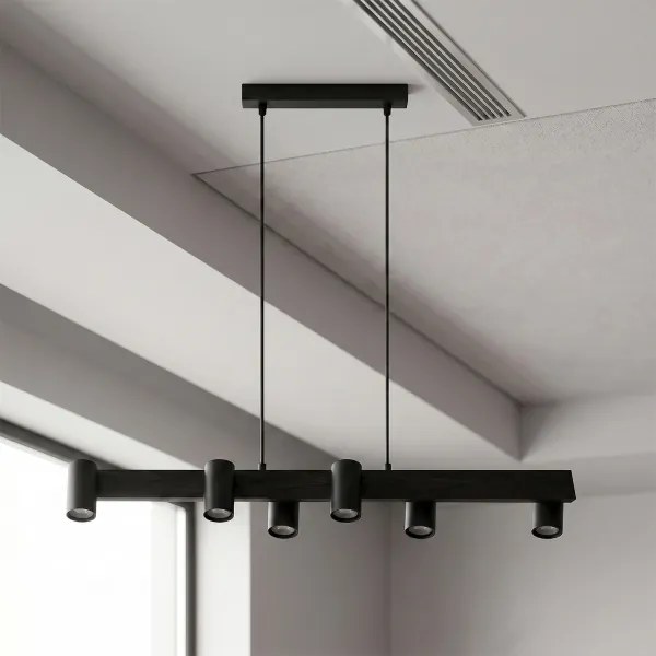 Brilagi - Lustră LED RGBW dimabilă suspendată pe cablu SELE 6xGU10/6,5W/230V neagră