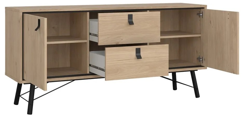 Comodă în culoare naturală cu aspect de lemn de stejar 150x72x40 cm Ry – Tvilum