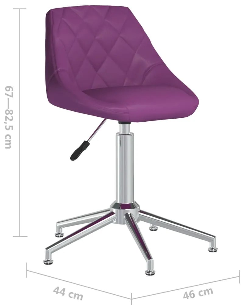 Scaune de bucatarie pivotante, 2 buc., violet, piele ecologica 2, Violet