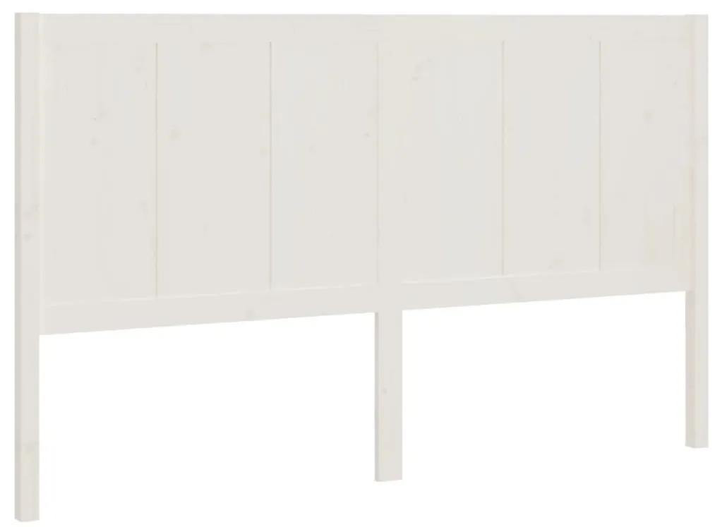 818091 vidaXL Tăblie de pat, alb, 145,5x4x100 cm, lemn masiv de pin