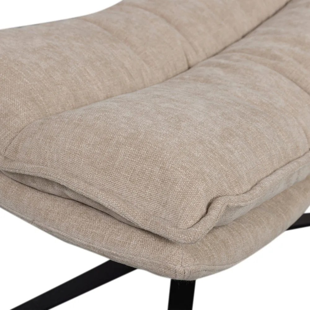 Fotoliu cu taburet în culoare naturală pivotant cu tapițerie din chenille Kube – WOOOD