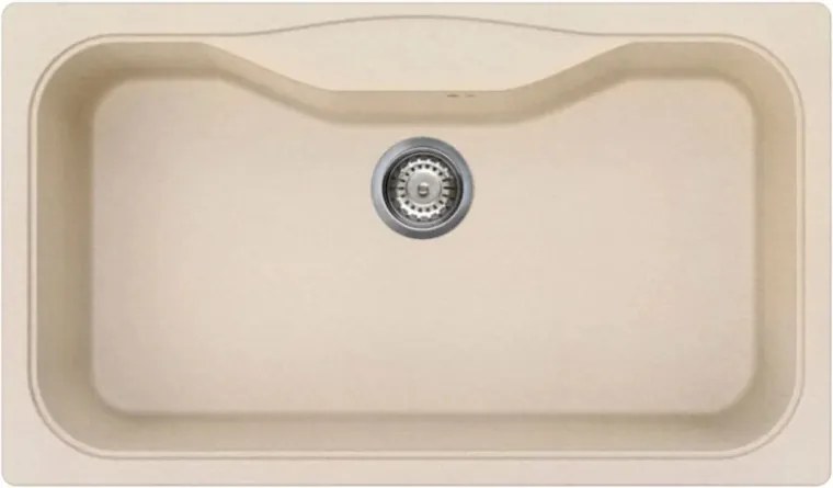 Chiuvetă de bucătărie Smeg LSEG860AV2, 86 cm, material rezistent la zgârieturi, ușor de curățat, bej