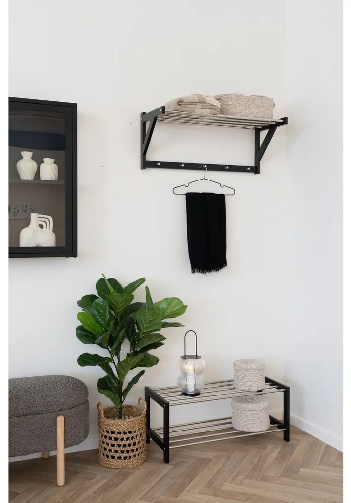 Lanternă decorativă Lucena, metal/glass, negru