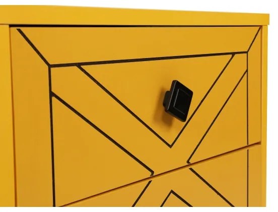 Noptieră LUNA 55x50 cm galbenă