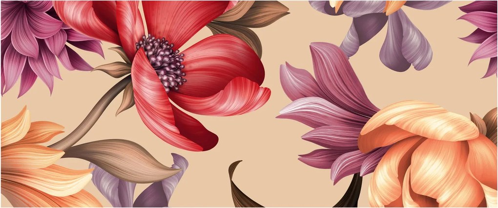 Tablou - Flori de epocă (120x50 cm)