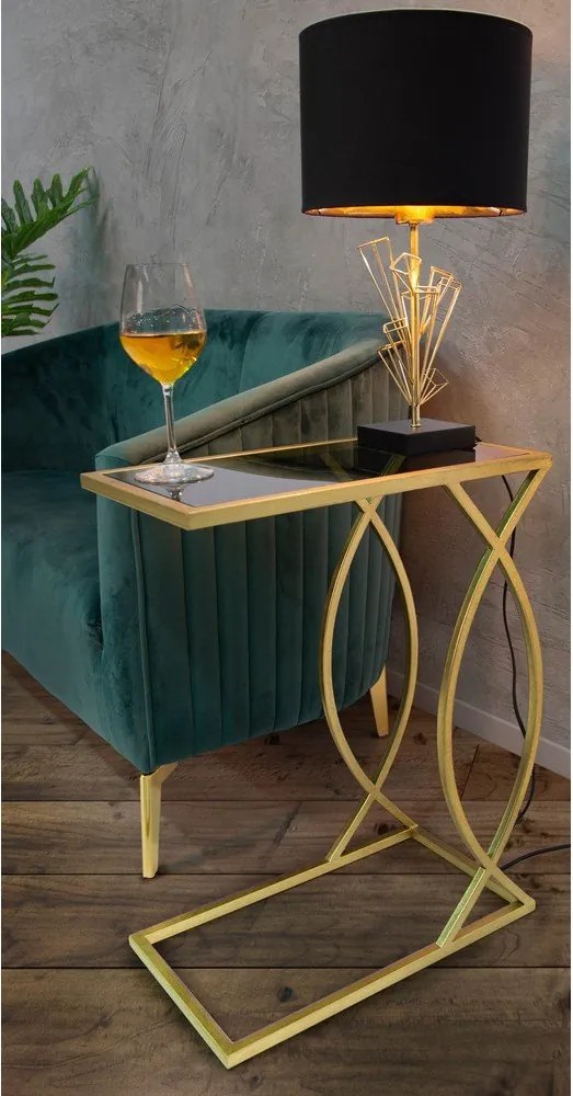 Măsuță auxiliară cu blat din sticlă 25.5x45.5 cm Glam – Mauro Ferretti