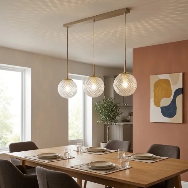 Brilagi - Lustru pe cablu STELLA 3xE27/60W/230V bej/auriu