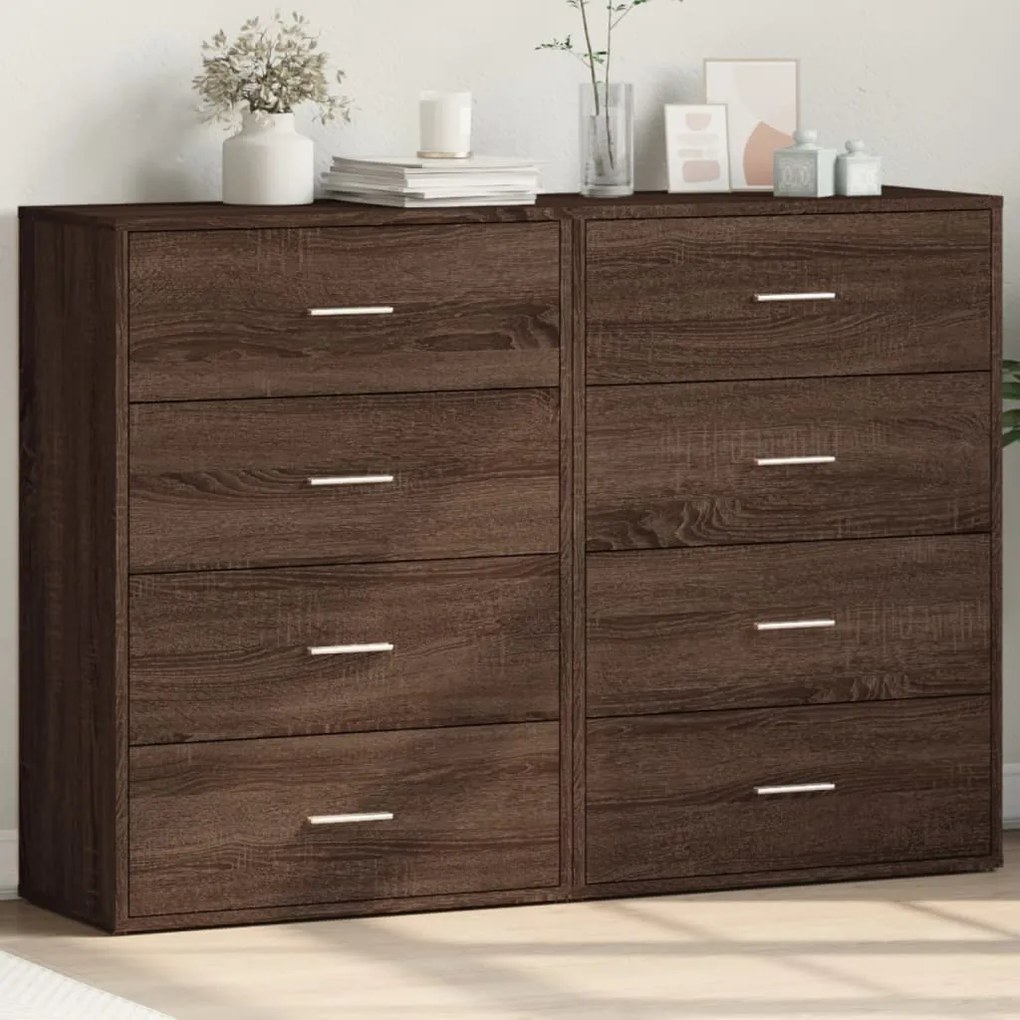 vidaXL Dulapuri, 2 buc., stejar maro, 60x31x84 cm, lemn prelucrat