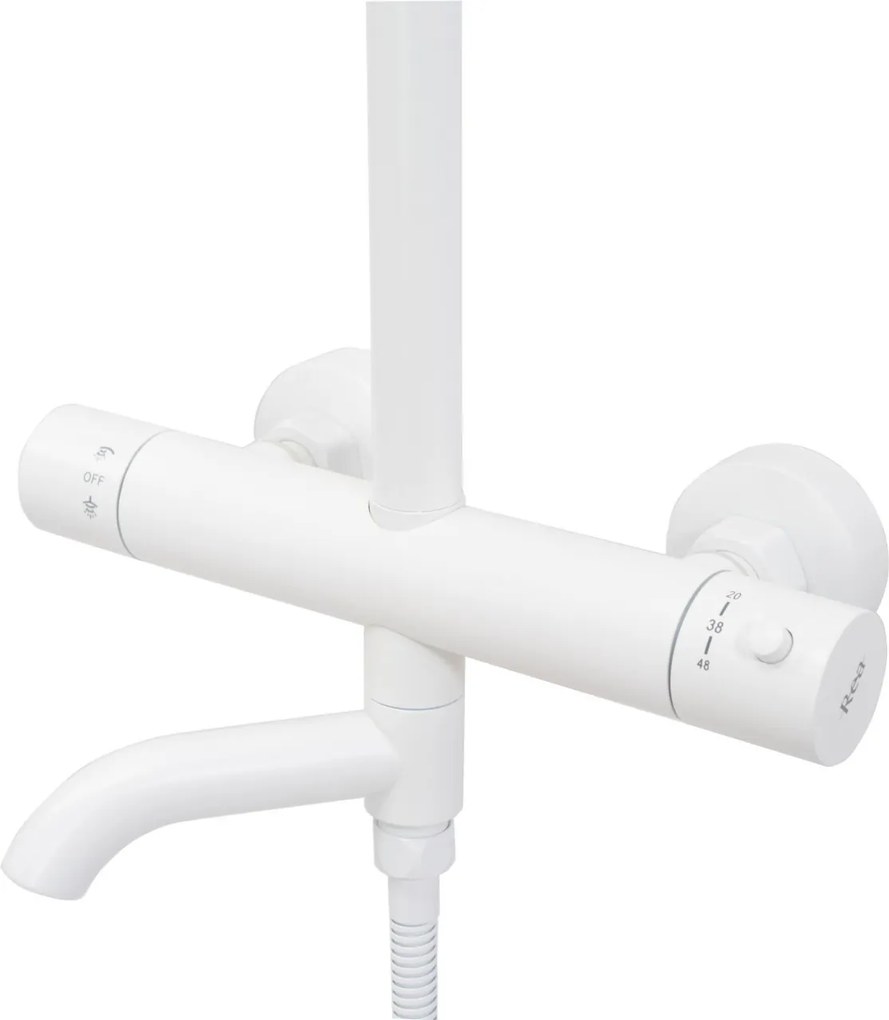 Set de dus cu termostat Lungo White Matt