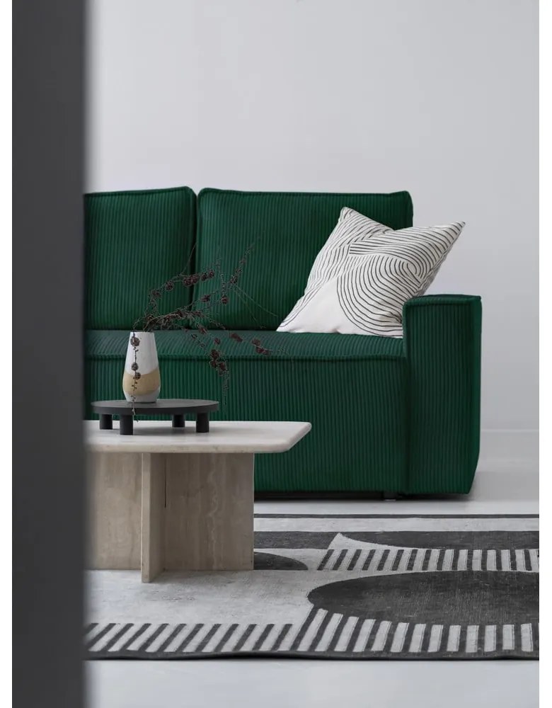 Colțar verde închis extensibil cu tapițerie din catifea reiată (cu colț pe partea dreaptă) Brave Dave – Miuform