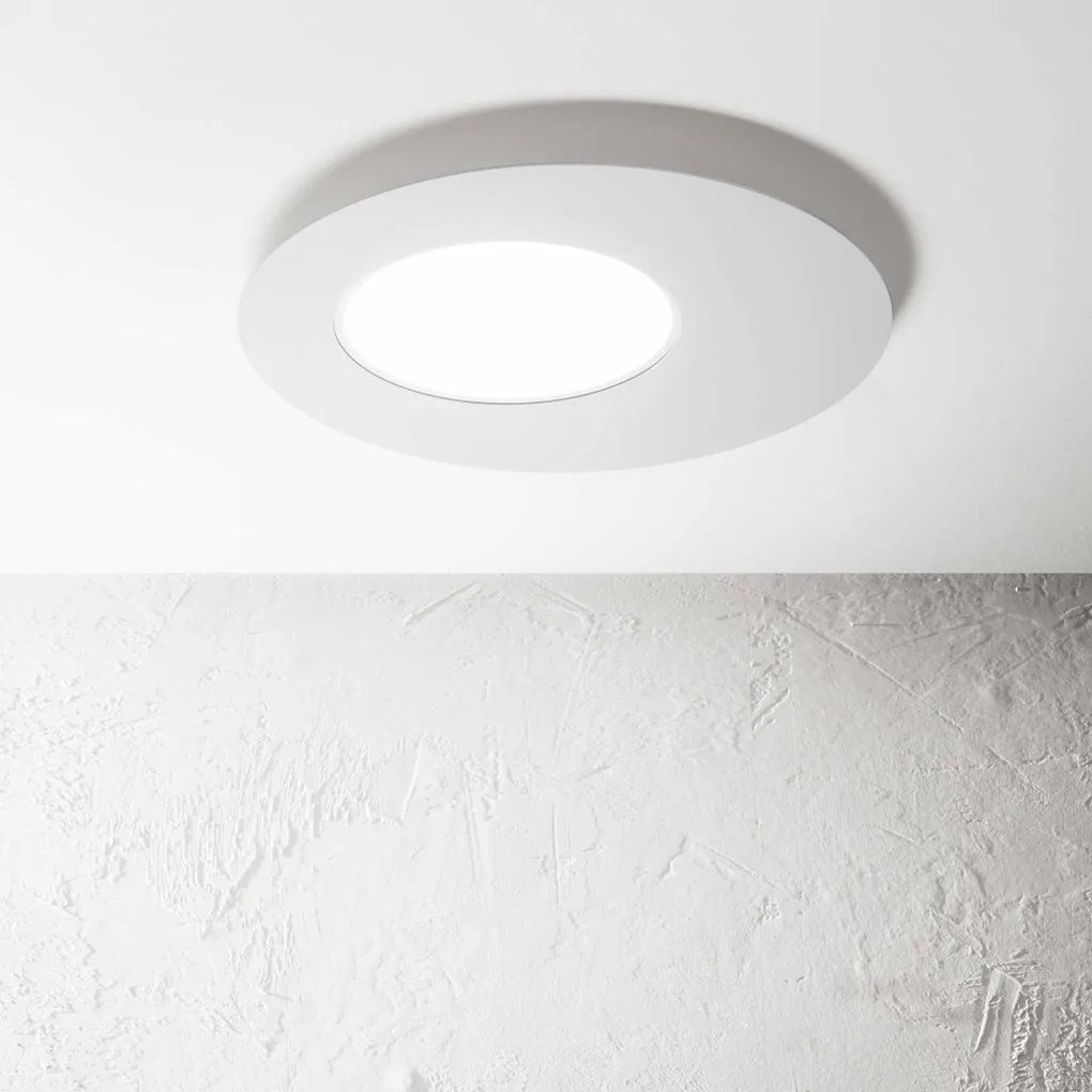 Plafoniera LED design slim circular Iride pl d50 alba