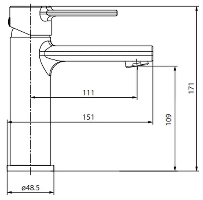 Baterie lavoar Cersanit Zip cu ventil inclus, crom lucios