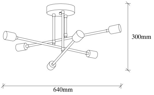 Lustră aplicată FLOWER 6xE27/40W/230V