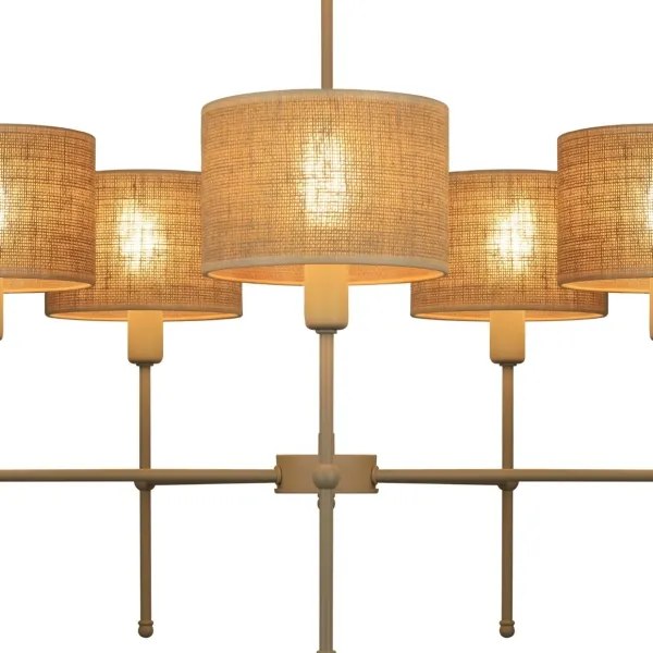 Candelabru cu tijă MADELA 5xE14/40W/230V iută/bej