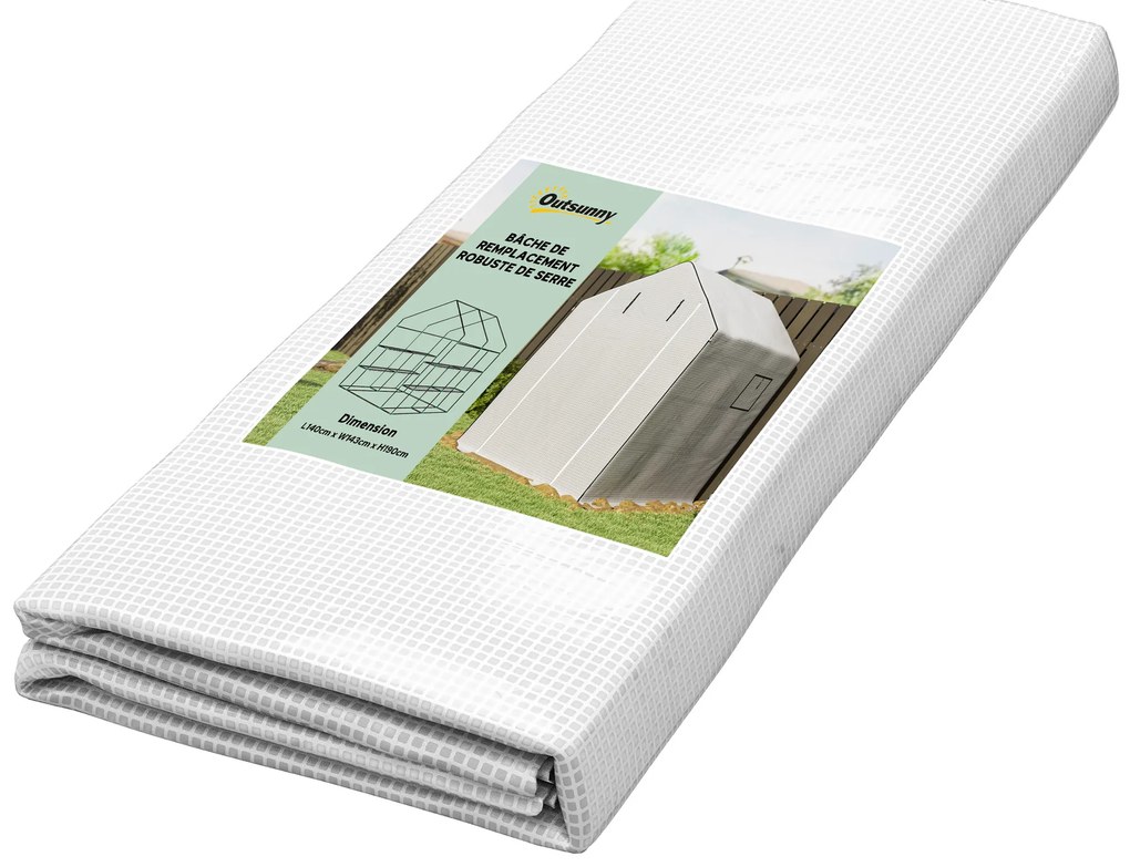 Outsunny Husă de înlocuire pentru seră de grădină 140 x 143 x 190 cm cu fereastră și ușă cu fermoar anti-UV | Aosom Romania