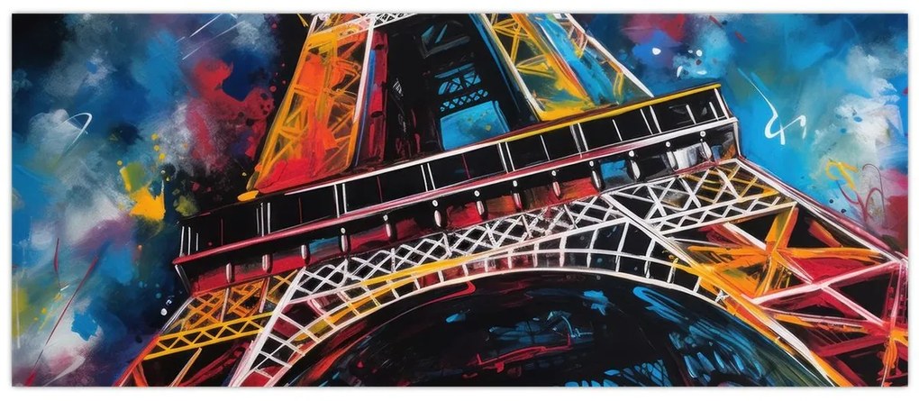 Tablou - Pictură a Turnului Eiffel II. (120x50 cm)