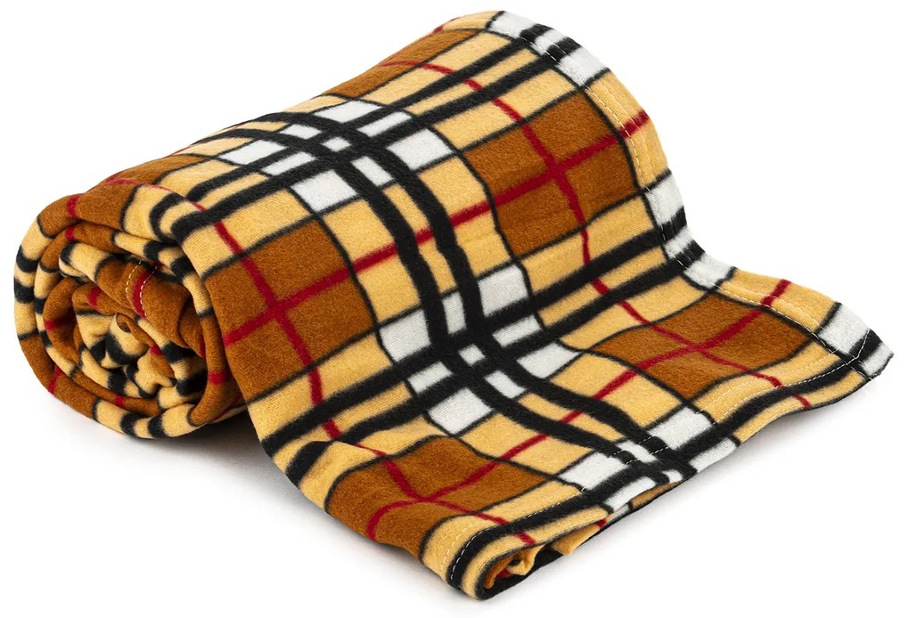 Pătură fleece Brown Cube, 150 x 200 cm