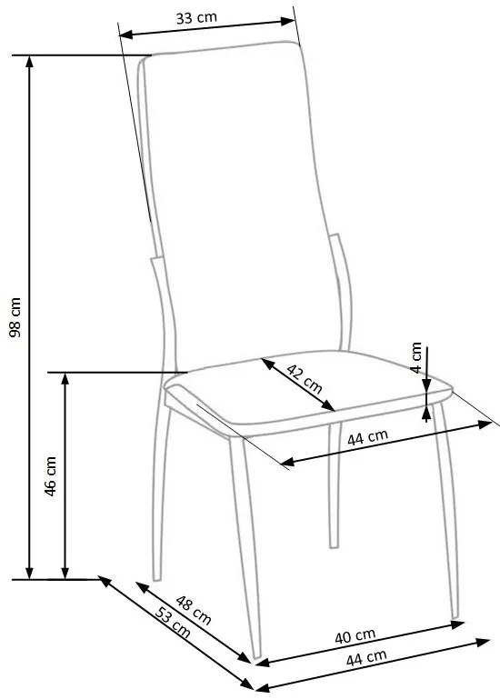 Scaun de bucaterie Morgan, gri/argintiu