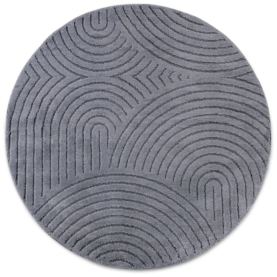 Covor gri antracit rotund ø 160 cm Panglao New York Anthracite – Elle Decoration